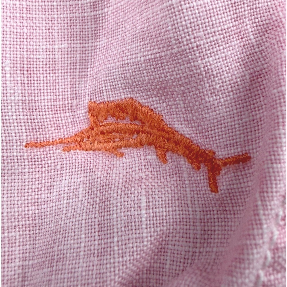Tommy Bahama Pink Linen Long Sleeve Button Up Shirt Womens Small - Picture 5 of 9